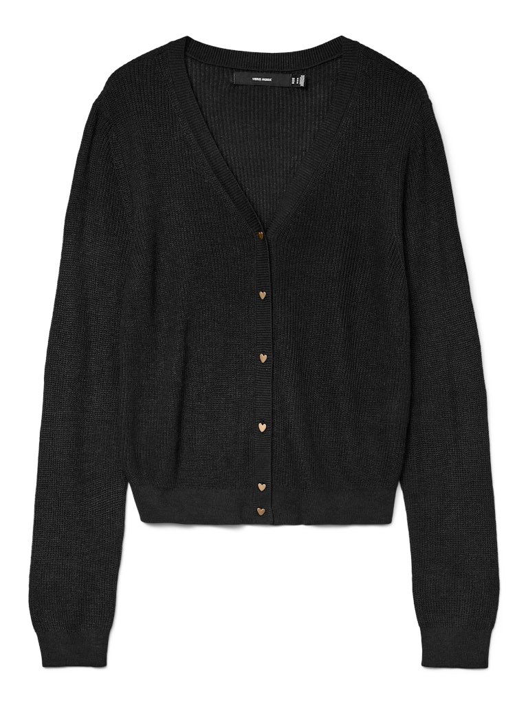 VMNewLex LS V-Neck Heart Cardigan Black Vero Moda