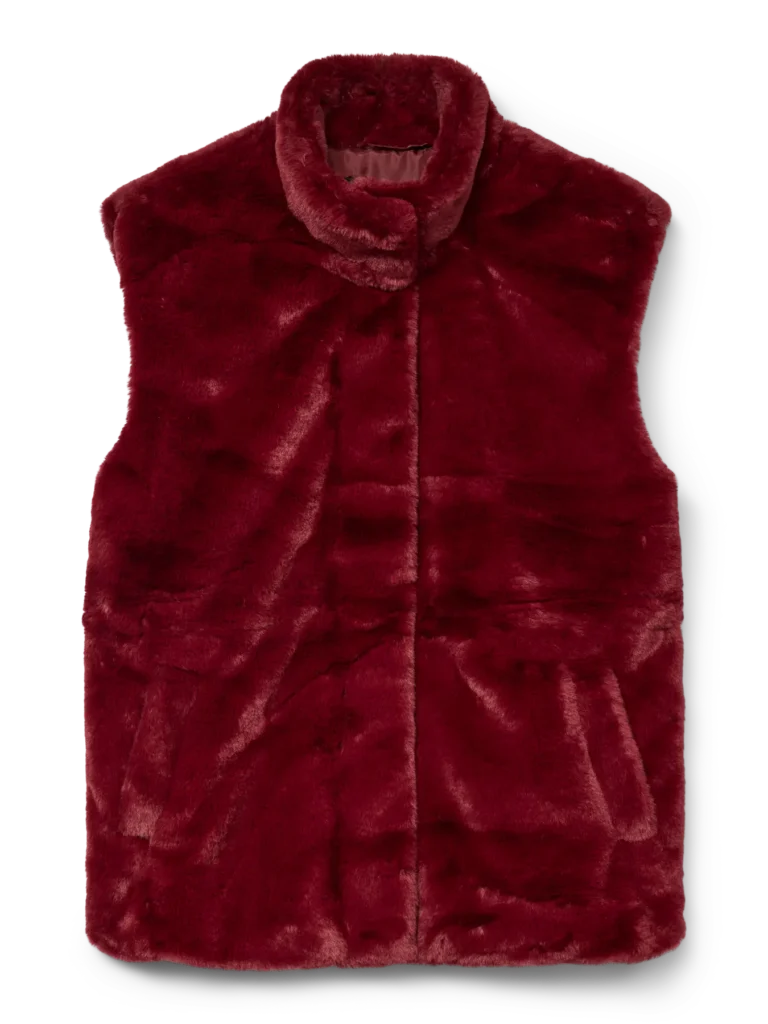 VMSonjaPoppy Faux Fur Waistcoat Syrah Vero Moda