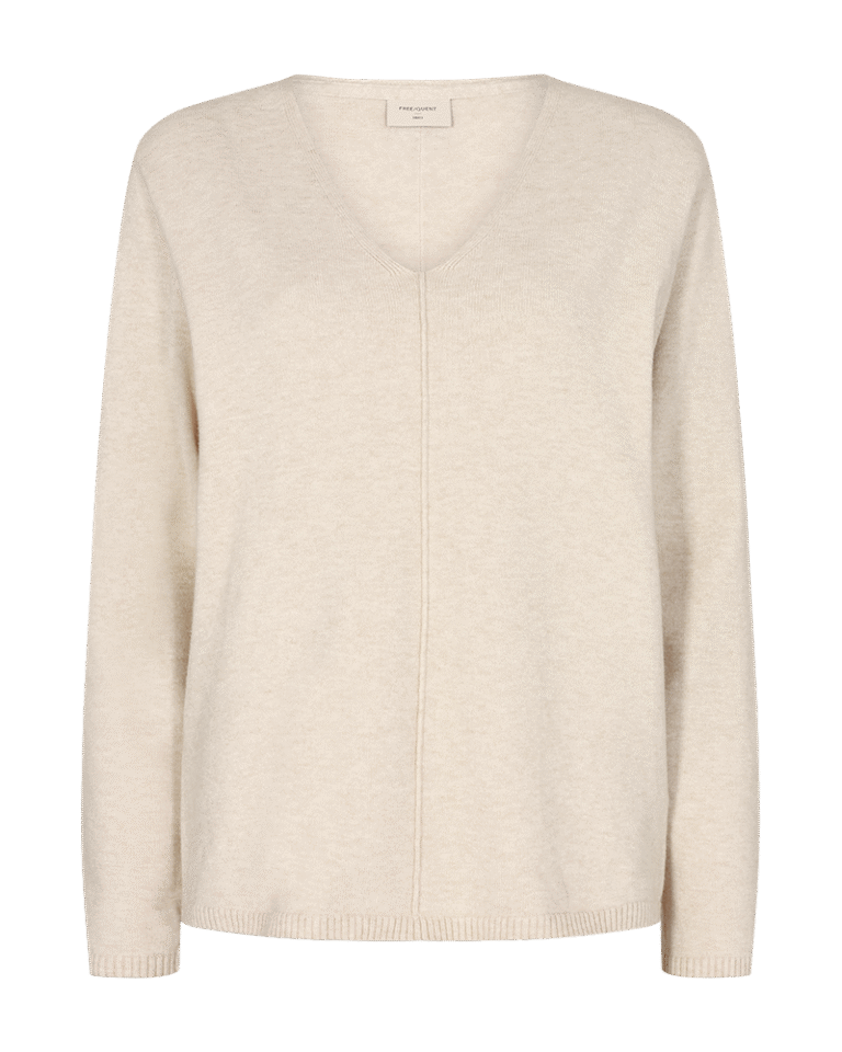 FQClaura-V-Pullover Moonbeam Melange Freequent